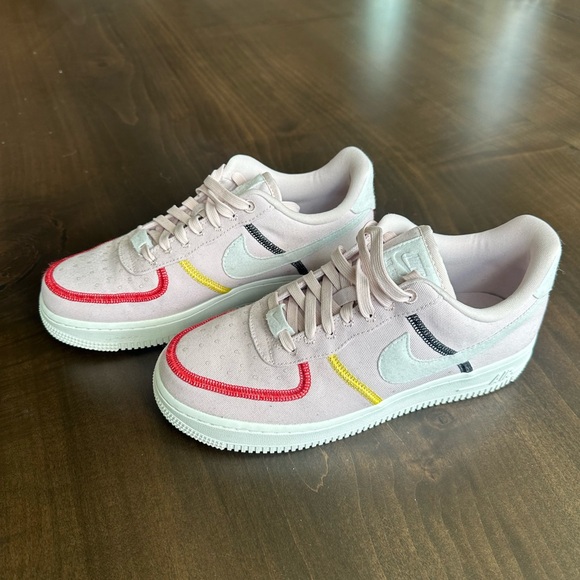 Women’s Pink Air Force 1 "07 LX "Stitched Canvas - Silt Red" sneakers - Picture 4 of 9